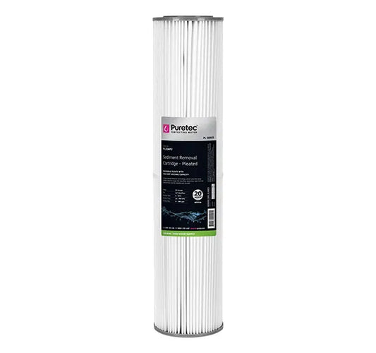 Replacement Water Filter Cartridge, 20", 10 micron - Pleated Sediment